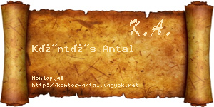 Köntös Antal névjegykártya
